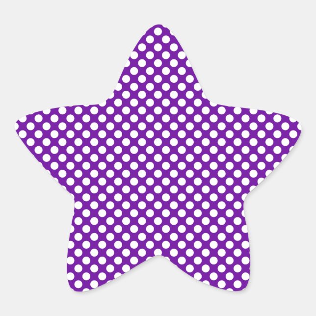 White and Purple Polka Dots Star Sticker (Front)
