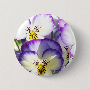White and Purple Violas Button