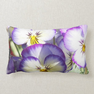White and Purple Violas Pillows