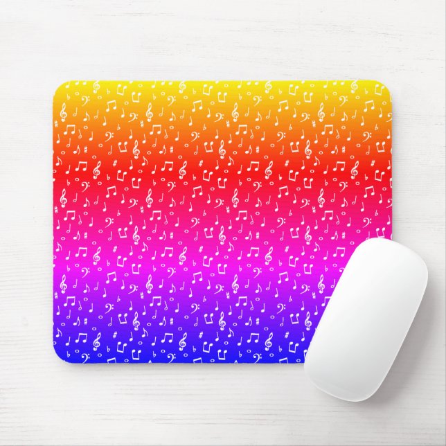 white and rainbow Musical  Mouse Pad (With Mouse)