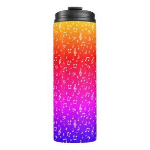 white and rainbow Musical Thermal Tumbler