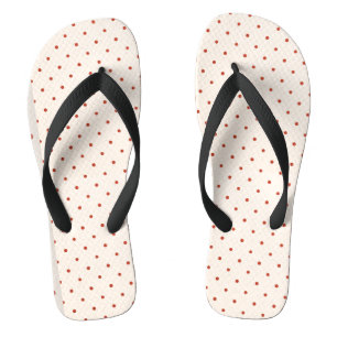 White and Red Christmas Dots Pattern Flip Flops