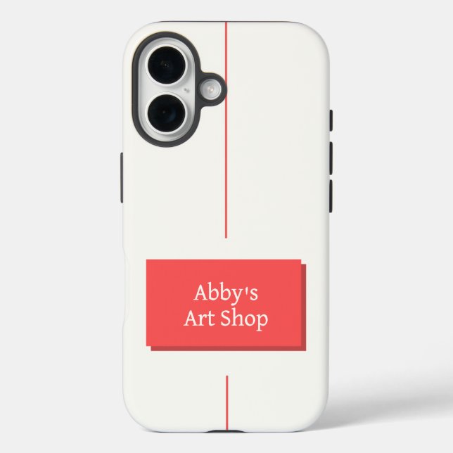 White and Red Design with Your Text Case-Mate iPhone Case (Back)