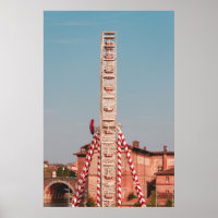 WHITE AND RED FERRIS WHEEL AT DAYTIME