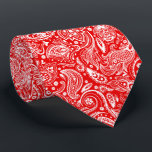 White And Red Floral Paisley Pattern Tie<br><div class="desc">Elegant white vintage floral damasks pattern over red changeable background colour. Adjustable size of the print and background colour. If you need any help customizing any of my designs,  contact ArtOnWear designer. Free text formatting with live help available by request.</div>