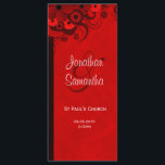 White and Red Floral Wedding Program Templates<br><div class="desc">© Sunny Mars Designs - Floral Hibiscus: Red on White Wedding Program Cards - Elegant, stylish, beautiful, modern, chic trendy custom wedding program template with gorgeous, classy dark red, ruby, crimson, maroon or burgundy swirly tropical hibiscus floral design against a customizable white background. Personalize it by adding your wedding party...</div>