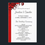 White and Red Floral Wedding Program Templates<br><div class="desc">© Sunny Mars Designs- Floral Hibiscus: Red on White Wedding Programs - Classy, pretty, trendy, stylish customizable custom printed wedding program template with white and red, crimson, burgundy, ruby or maroon swirly tropical hibiscus floral design against a customizable white background. Personalize it by adding your wedding party and wedding ceremony...</div>