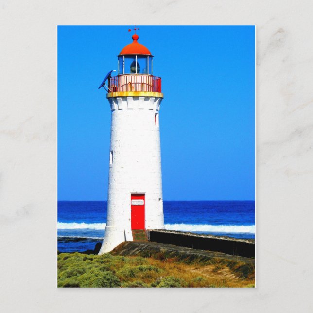 White and red lighthouse postcard (Front)
