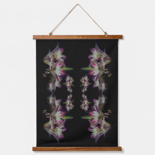 White And Red Lily Flowers Abstract  Hanging Tapestry
