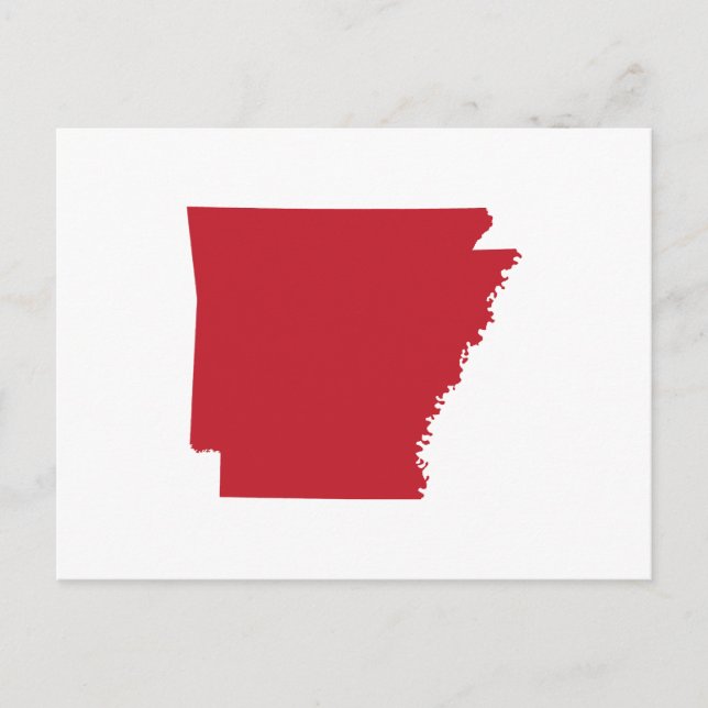 White and Red Moving to Arkansas Announcement Postcard (Front)