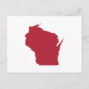 White and Red Moving to Wisconsin Announcement Postcard