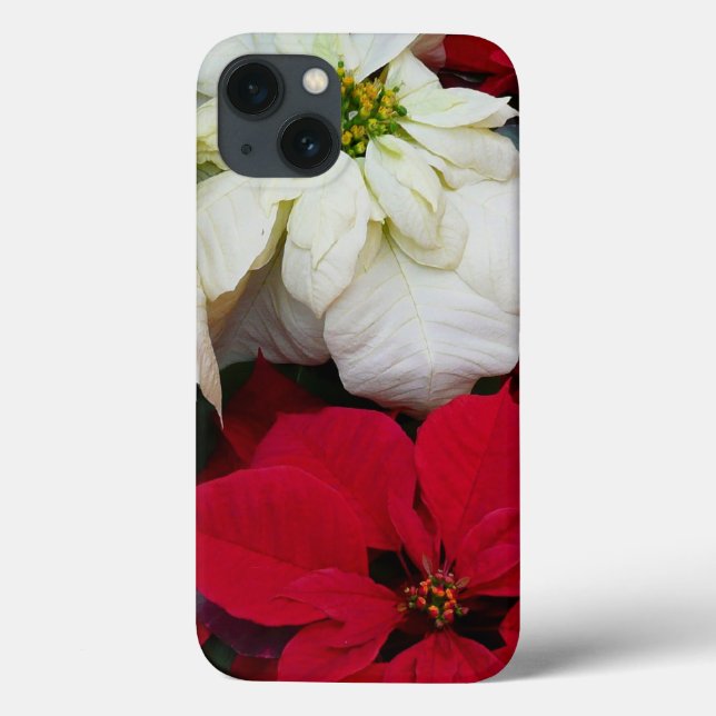 White and Red Poinsettias II Christmas Holiday Case-Mate iPhone Case (Back)
