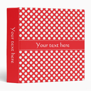 White and Red Polka Dot Binder