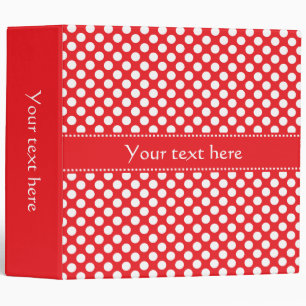 White and Red Polka Dot Binder