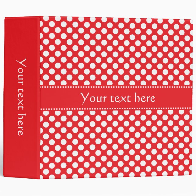 White and Red Polka Dot Binder (Front/Spine)