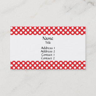 White and Red Polka Dot Business Card