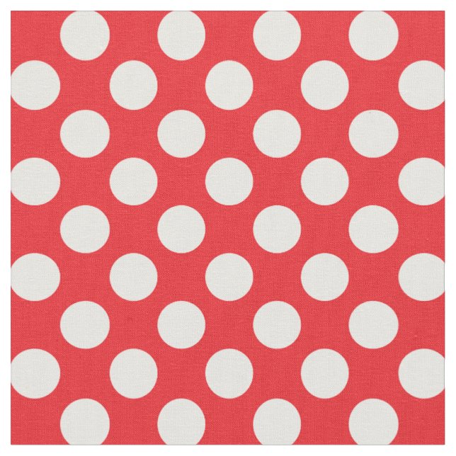 White and Red Polka Dot Fabric (Close Up)