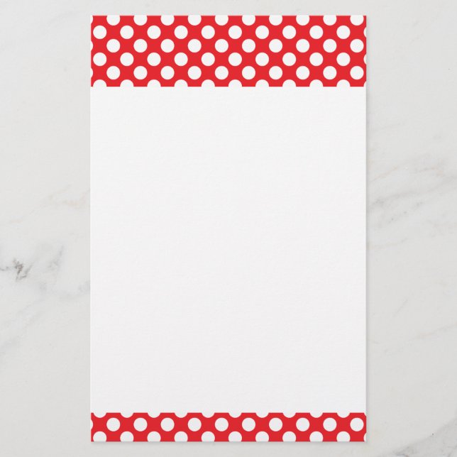 White and Red Polka Dot Stationery (Front)