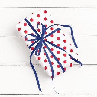 White and Red Polka Dot Wrapping Paper