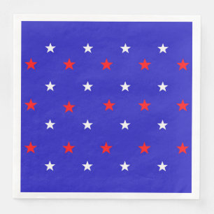 White and Red Stars - Starry Sky Pattern Napkin