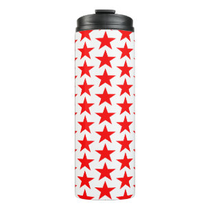 White And Red Stars Thermal Tumbler