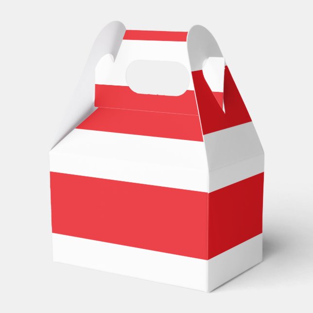 White and red striped favor box (Front Side)