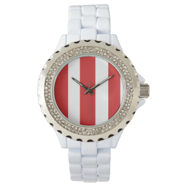 White And Red Stripes Watch (Front)
