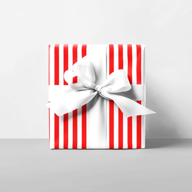 White and Red Stripes Wrapping Paper (White and Red Stripes Wrapping Paper)