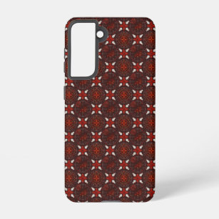 White and Red Taika Pattern    Samsung Galaxy Case