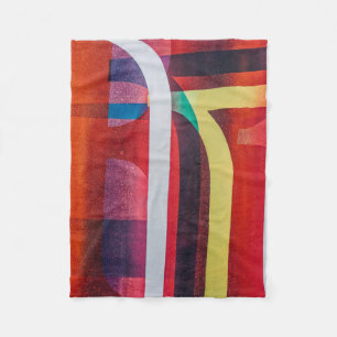 White and red textile fleece blanket