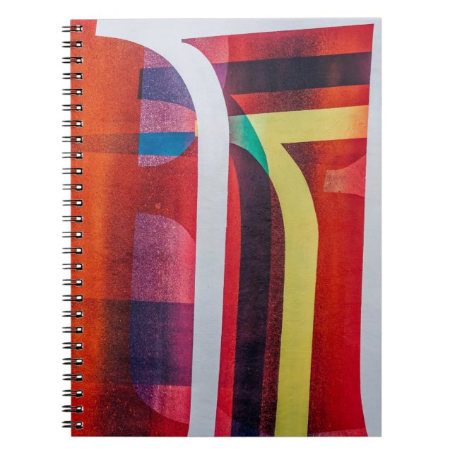 White and red textile notebook (Front)