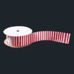 White and Red Vertical Stripes Satin Ribbon<br><div class="desc">Ribbon. Featuring white stripes and you can choose your background colour. 📌If you need further customization, please click the "Click to Customize further" or "Customize or Edit Design" button and use our design tool to resize, rotate, change text colour, add text, delete text or graphics and so much more. ⭐99%...</div>