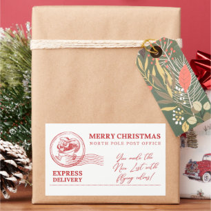 White and Red Vintage Santa Claus Merry Christmas Sticker