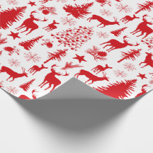 White And Red Woodland Forest Reindeer