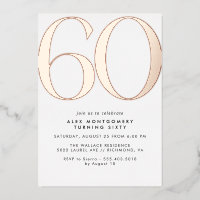 White and Rose Gold | Simple Glam 60th Birthday