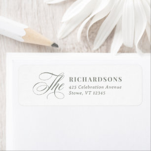 White and Sage Green   Calligraphy Return Address
