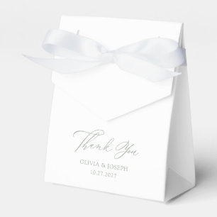 White and Sage Green   Classic Italian Wedding Favor Box