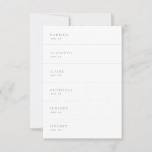 White and Sage Green Wedding Place Card DIY