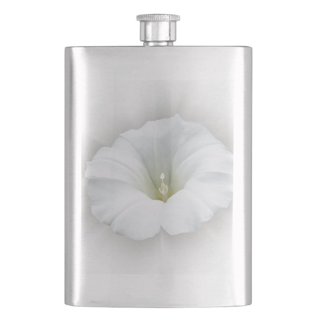 white and shades of grey hip flask (Front)