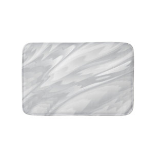 White and Silver Dust Silky Wave Pattern Bath Mat
