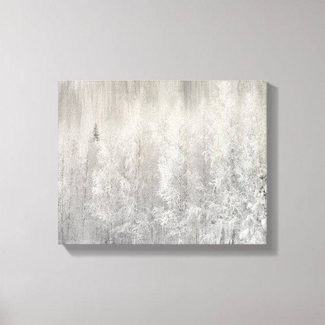 White and Silver Foil Christmas Canvas Print (Front)