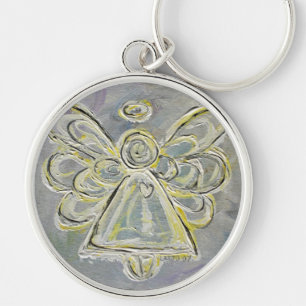White and Silver Light Guardian Angel Keychain