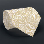 White And Tan Floral Paisley Pattern Neck Tie<br><div class="desc">Elegant white vintage floral damasks pattern over the tan changeable background colour. Adjustable size of the print and background colour.</div>