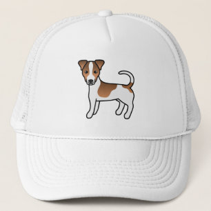 White And Tan Smooth Coat Jack Russell Terrier Dog Trucker Hat