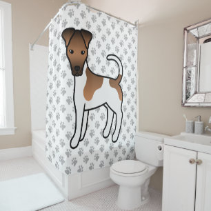 White And Tan Smooth Fox Terrier Cute Cartoon Dog