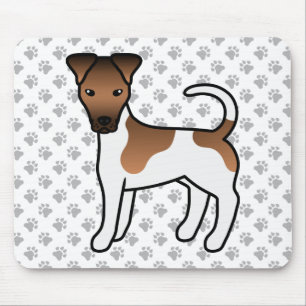 White And Tan Smooth Fox Terrier Cute Cartoon Dog Mouse Pad