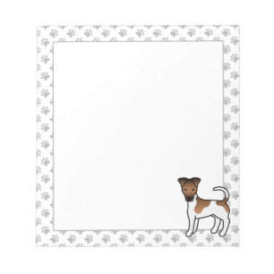 White And Tan Smooth Fox Terrier Cute Cartoon Dog Notepad