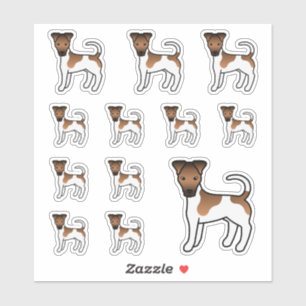 White And Tan Smooth Fox Terrier Cute Cartoon Dogs