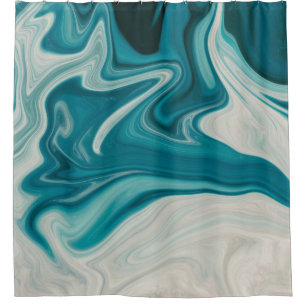 White and teal abstract painting