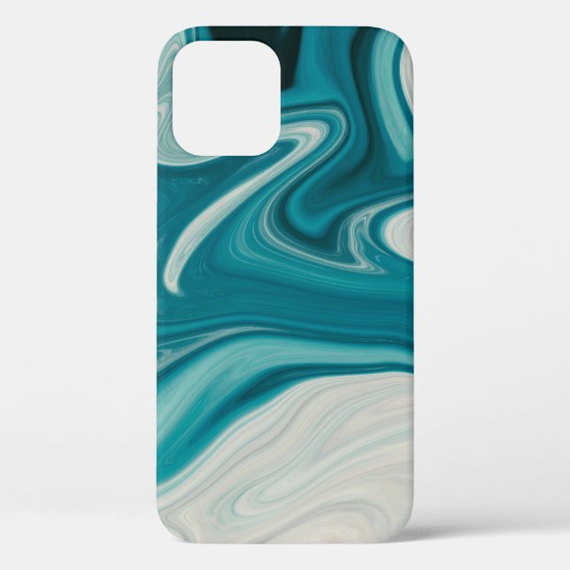 White and teal abstract painting Case-Mate iPhone case (Back)